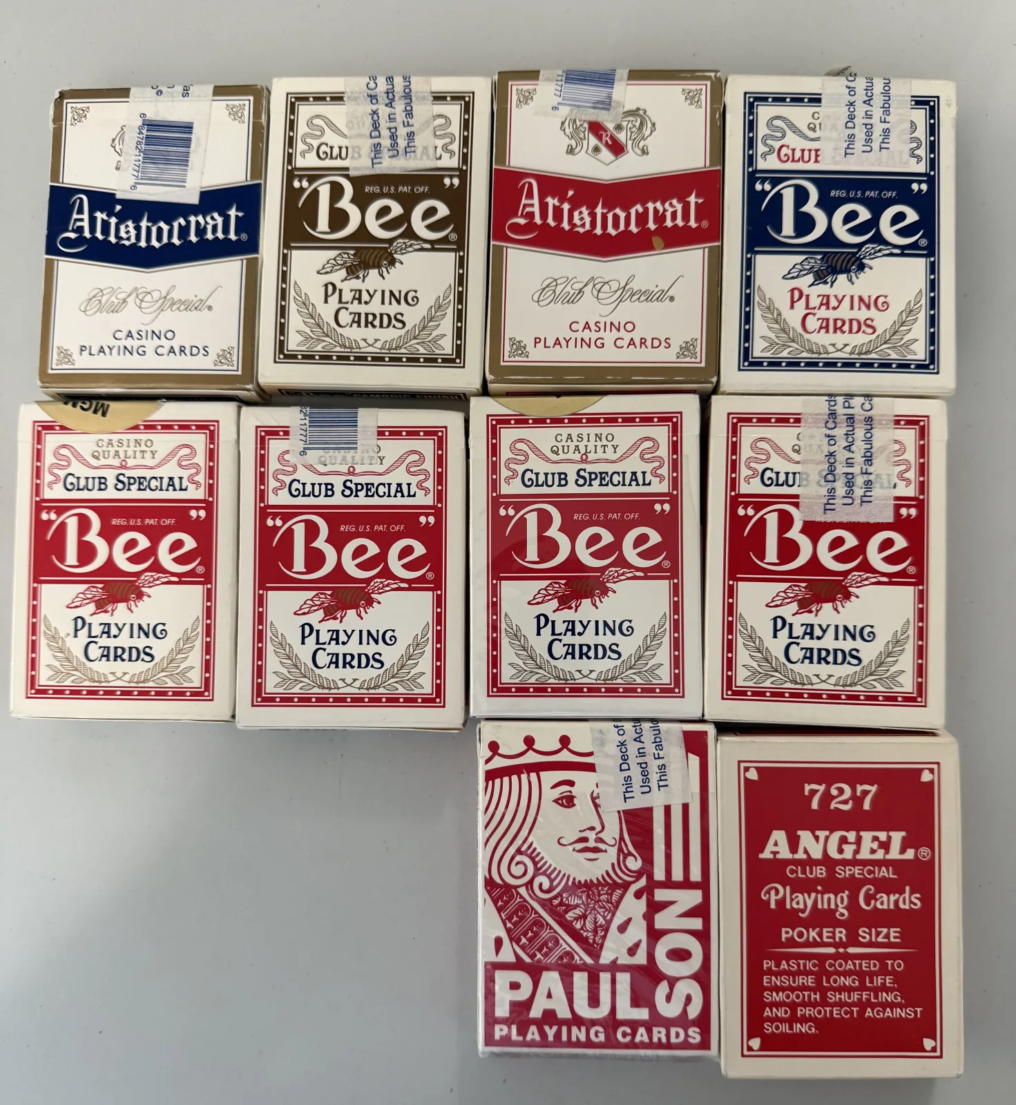 Vintage Las Vegas Casino-Used Playing Cards Collection – 10 Decks